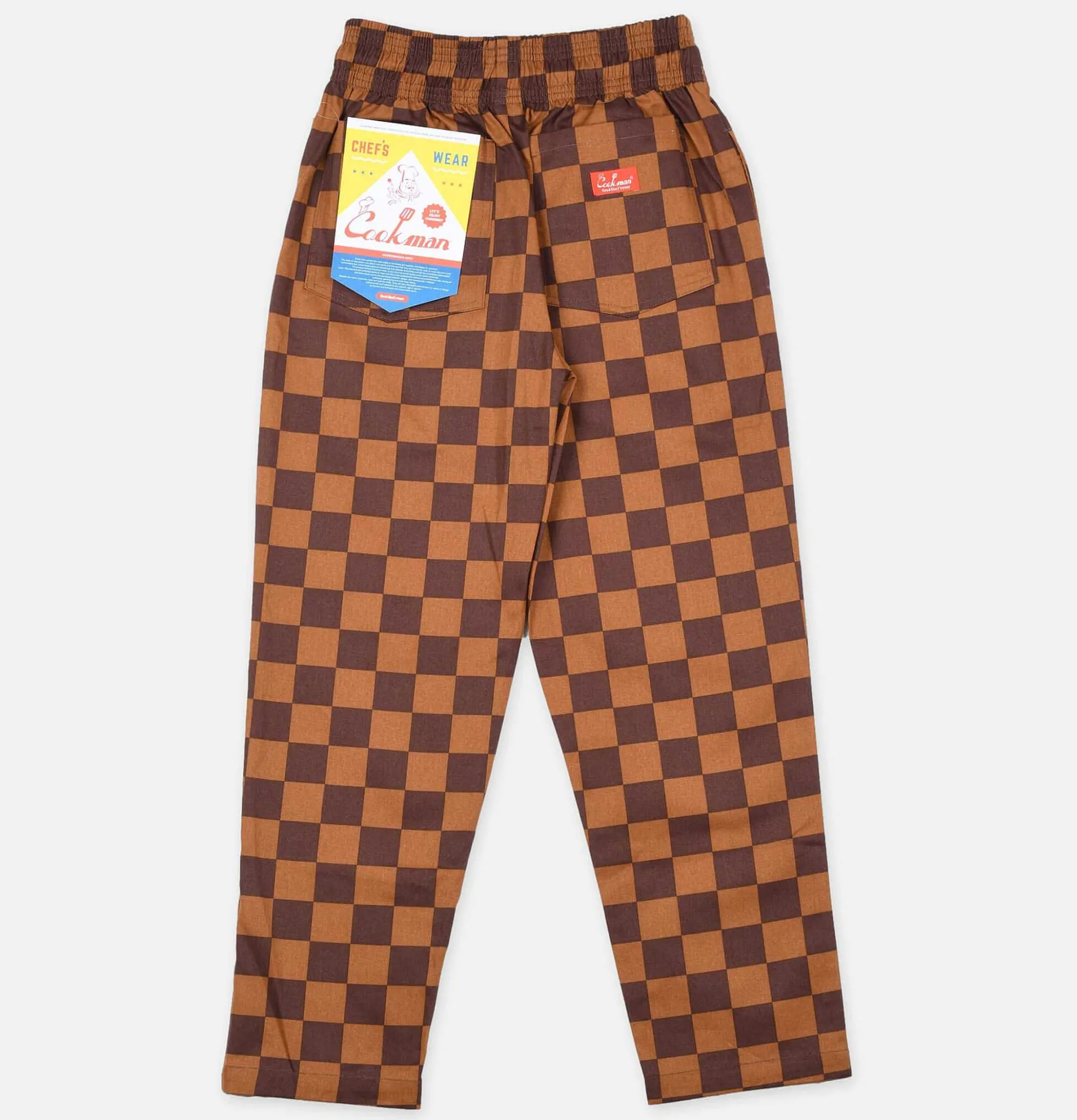 COOKMAN Chef Pant Checker Brown