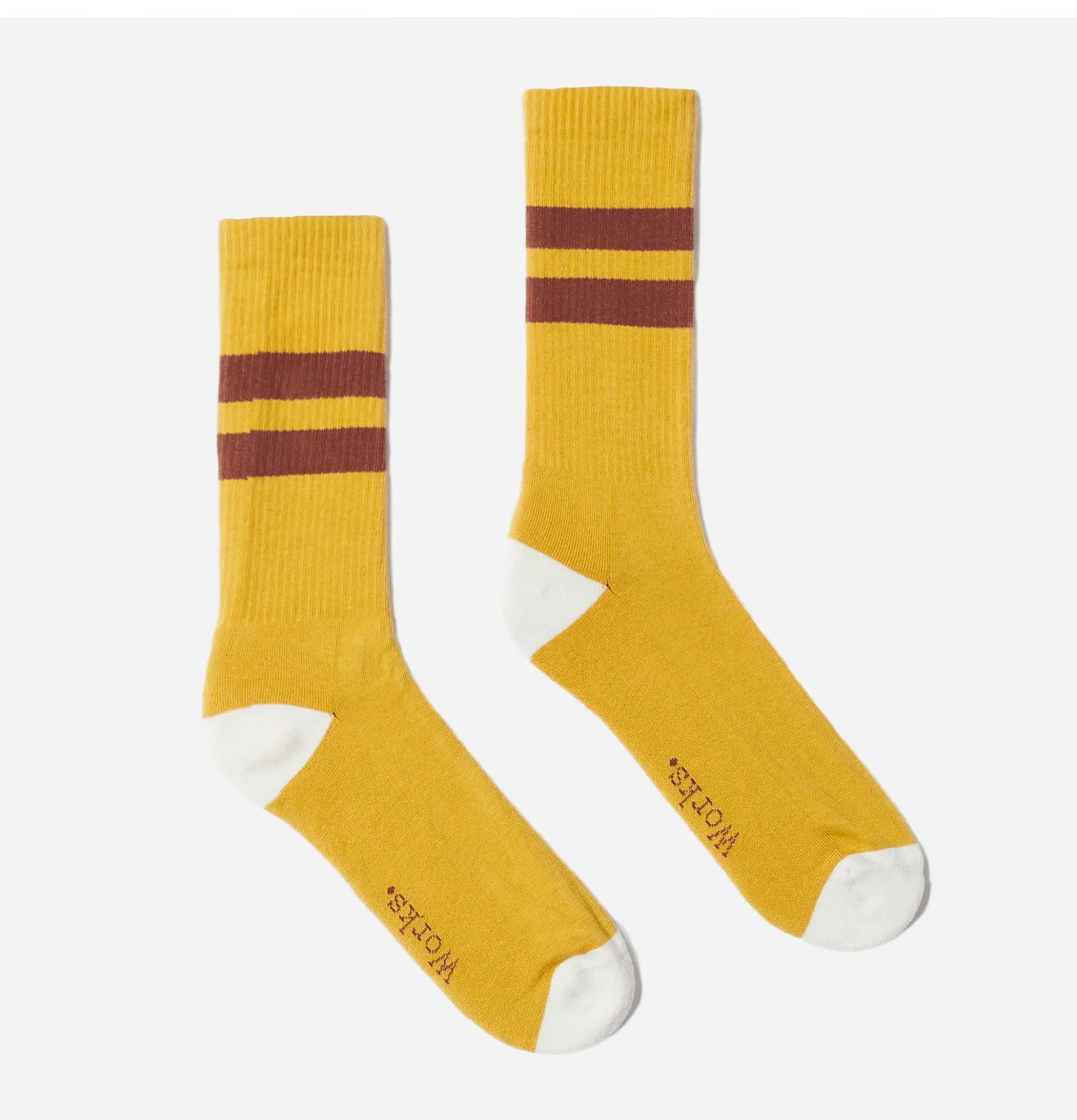 Men UNIVERSAL WORKS Chaussettes Sport Yellow Bord