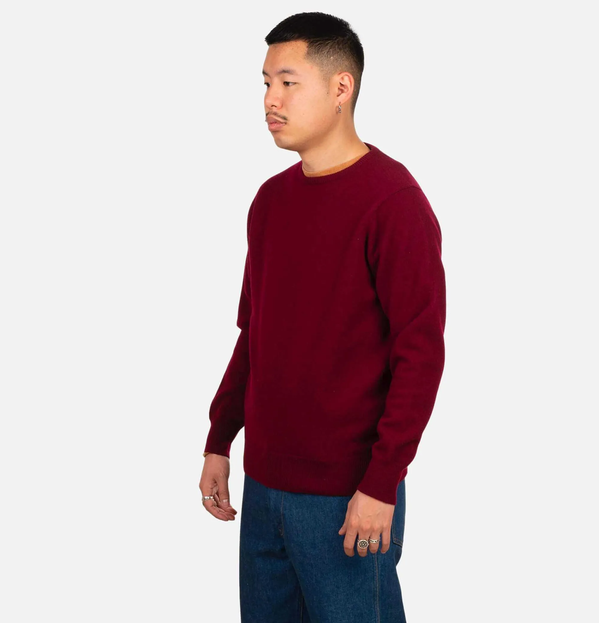 WILLIAM LOCKIE Roud Neck Pullover Bordeaux