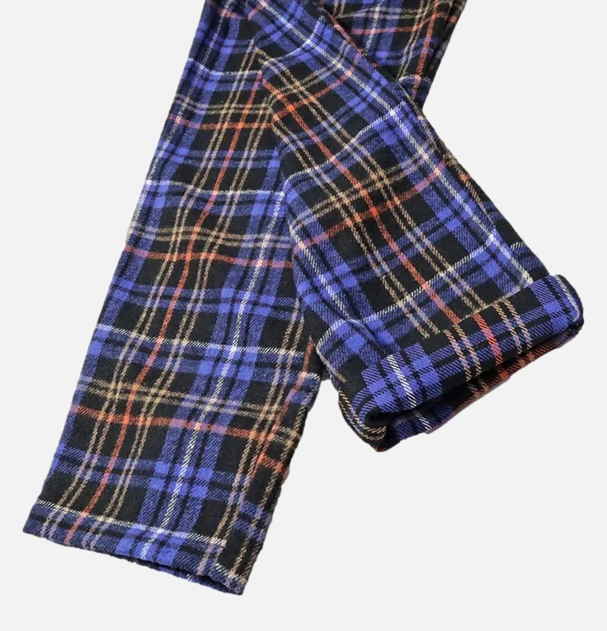 COOKMAN Chef Pant Woolmix Tartan Scott Navy