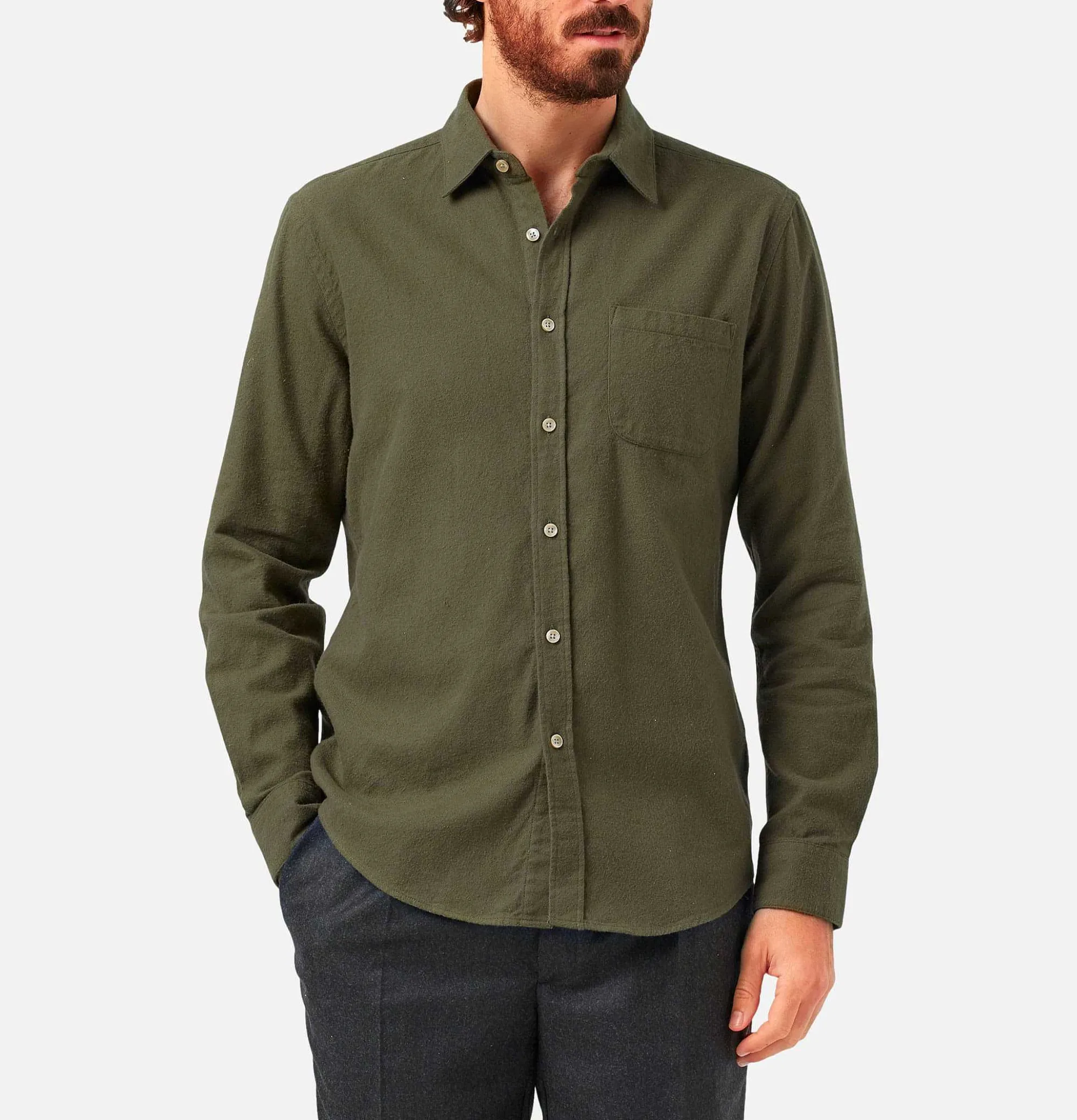 PORTUGUESE FLANNEL Chemise Teca Olive