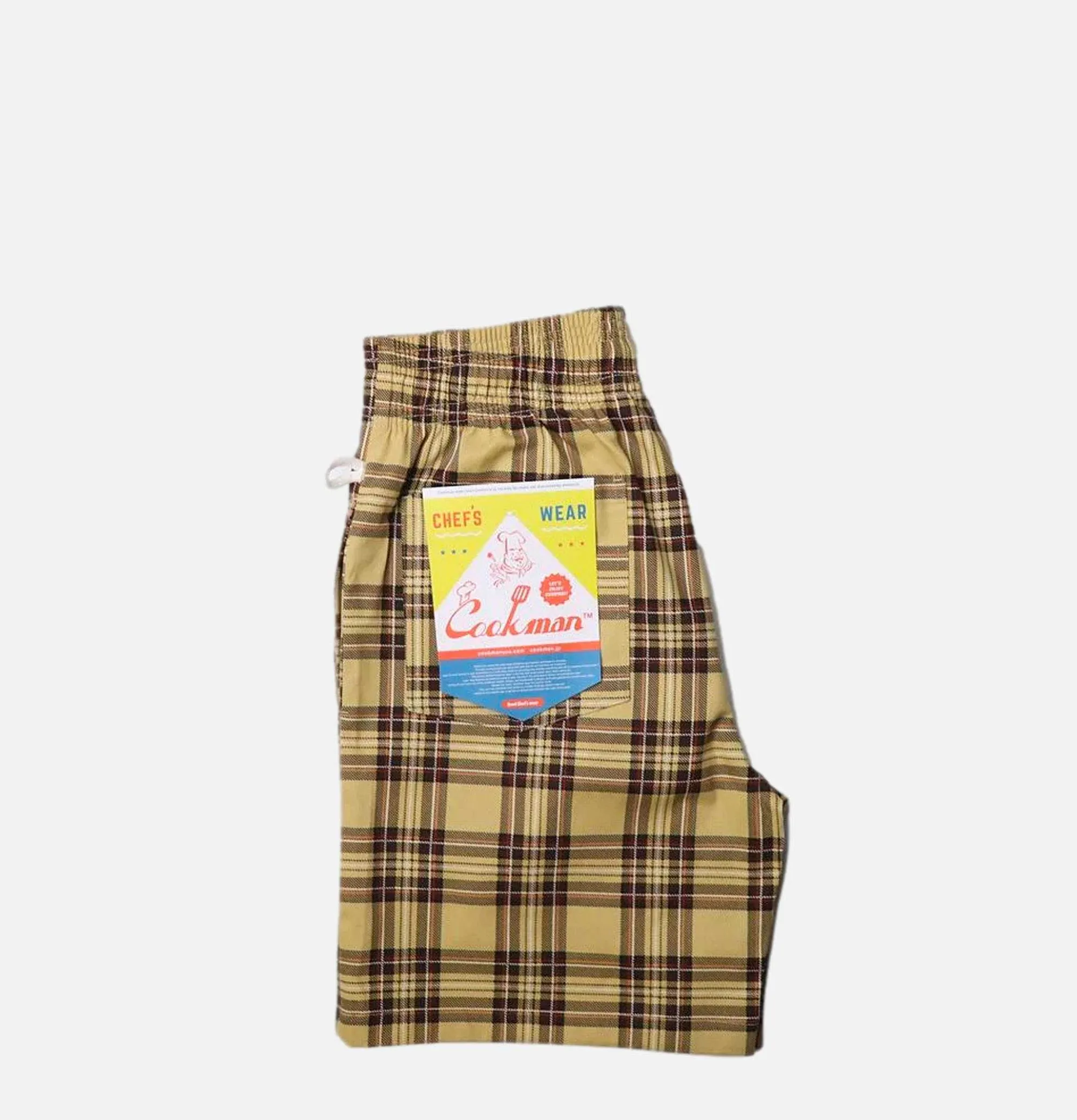 COOKMAN Chef Short Tartan Beige