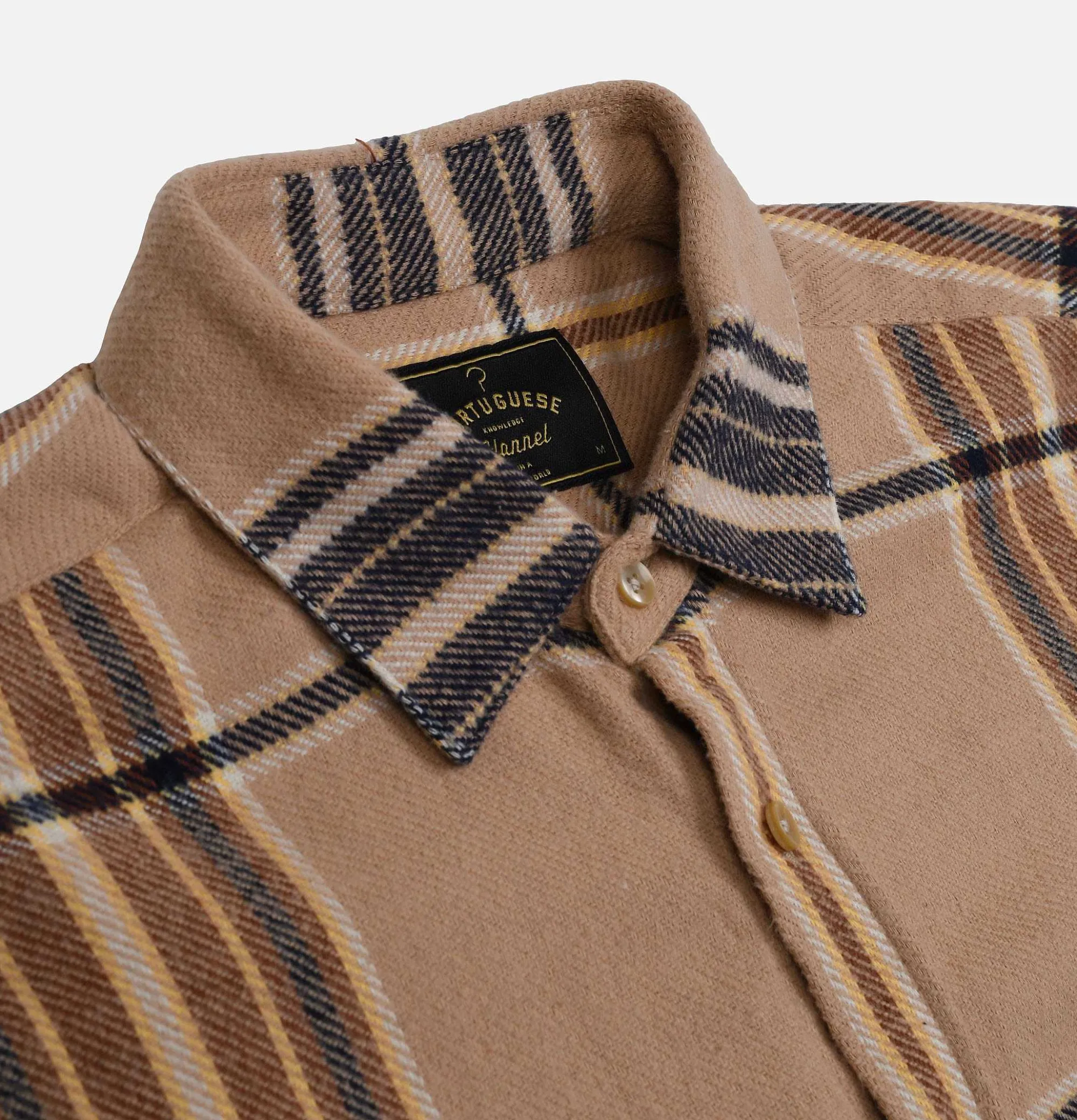 PORTUGUESE FLANNEL Hazelnut Shirt Check Beige