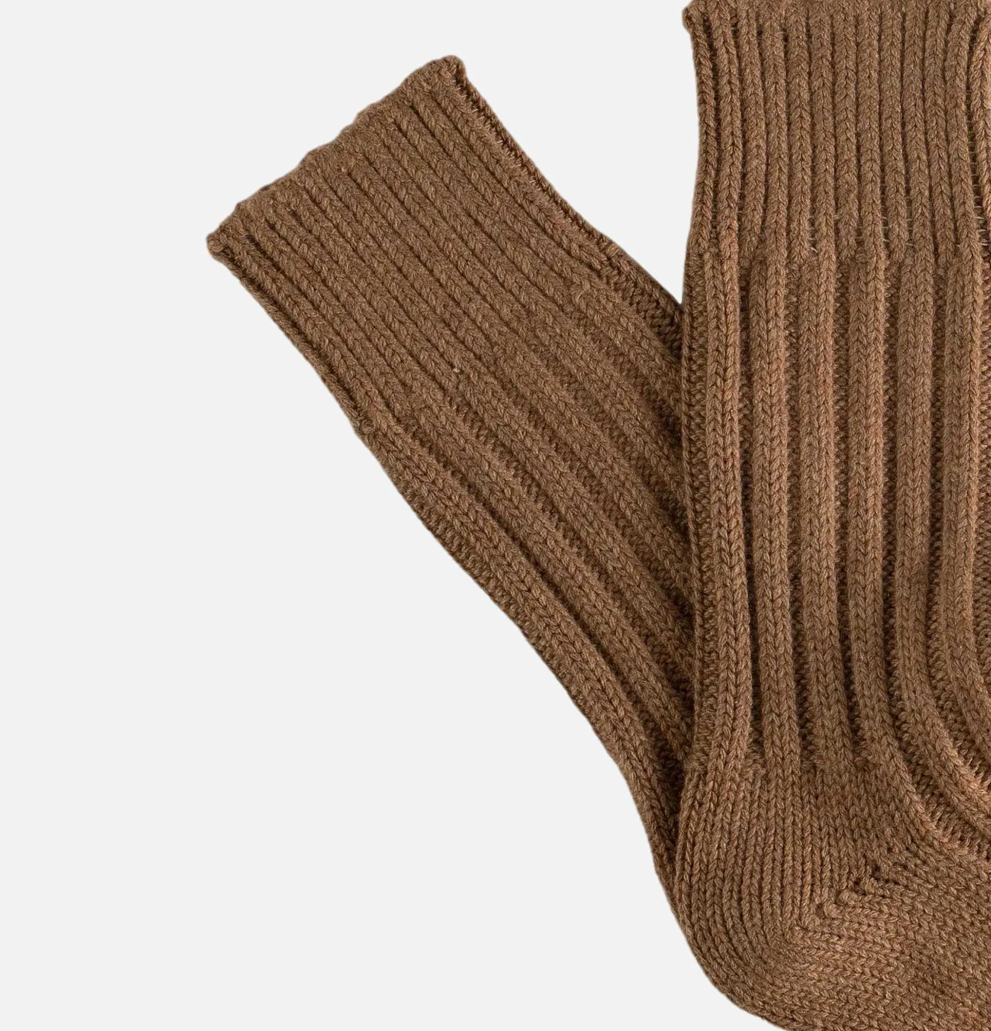 Men THUNDERS LOVE Solid Wool Socks Camel