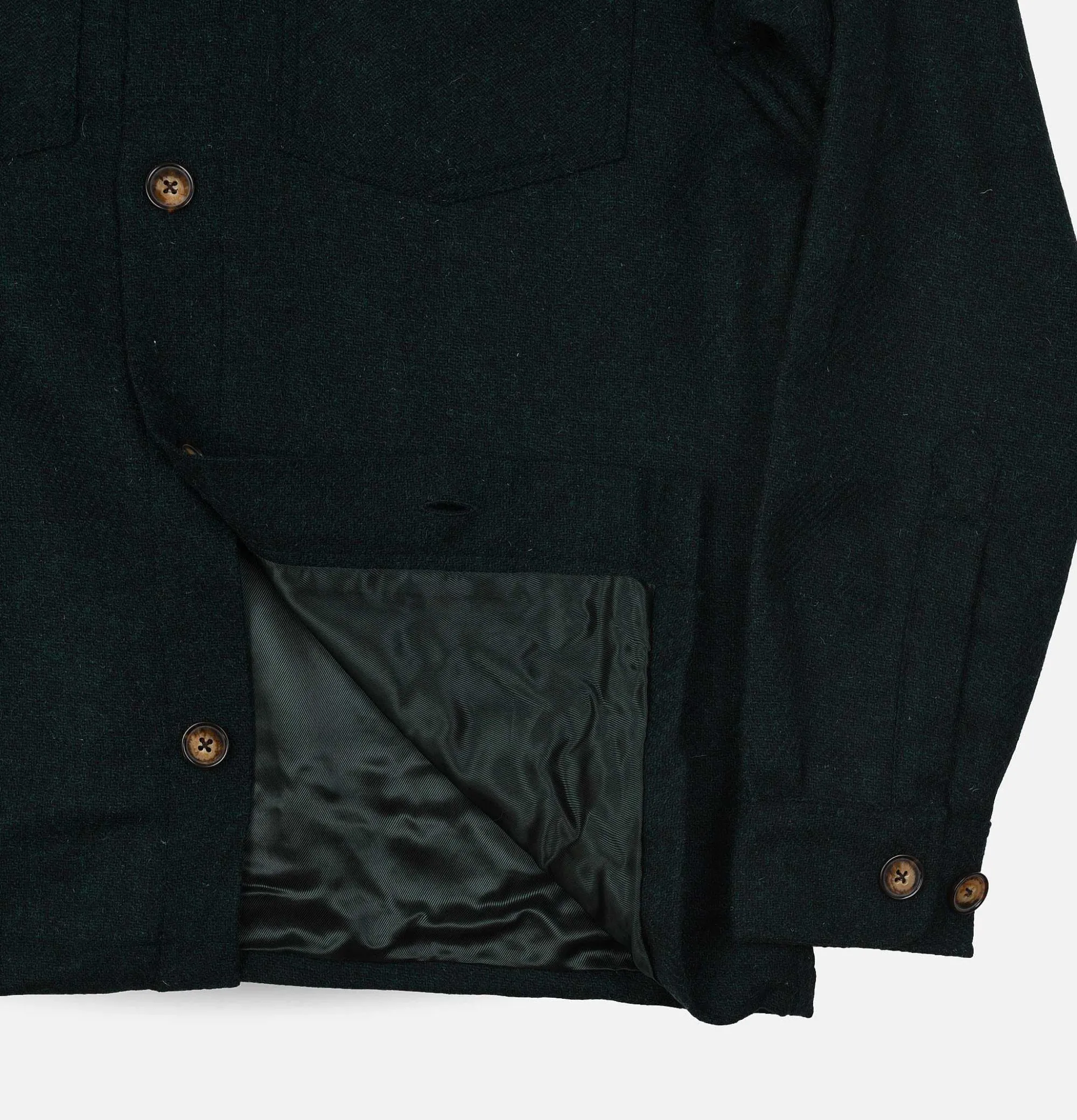 PORTUGUESE FLANNEL Wool Field Overshirt Forest Green