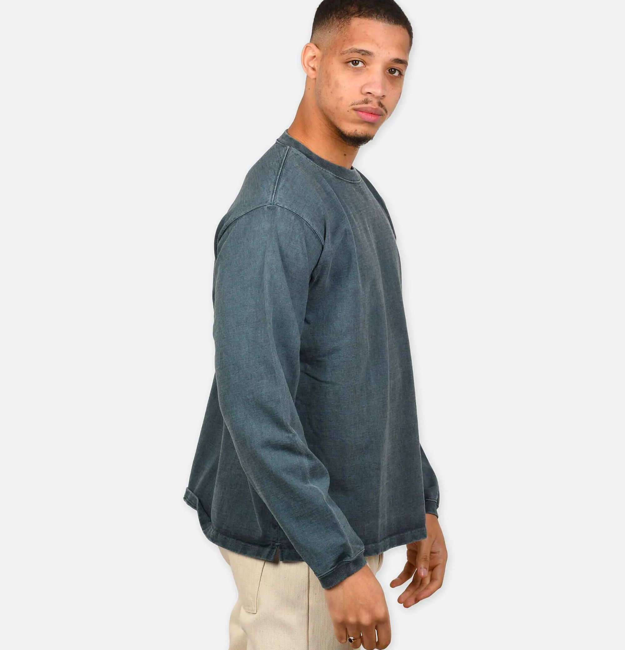 GOOD ON Ls Heavy Crew Tee Slate