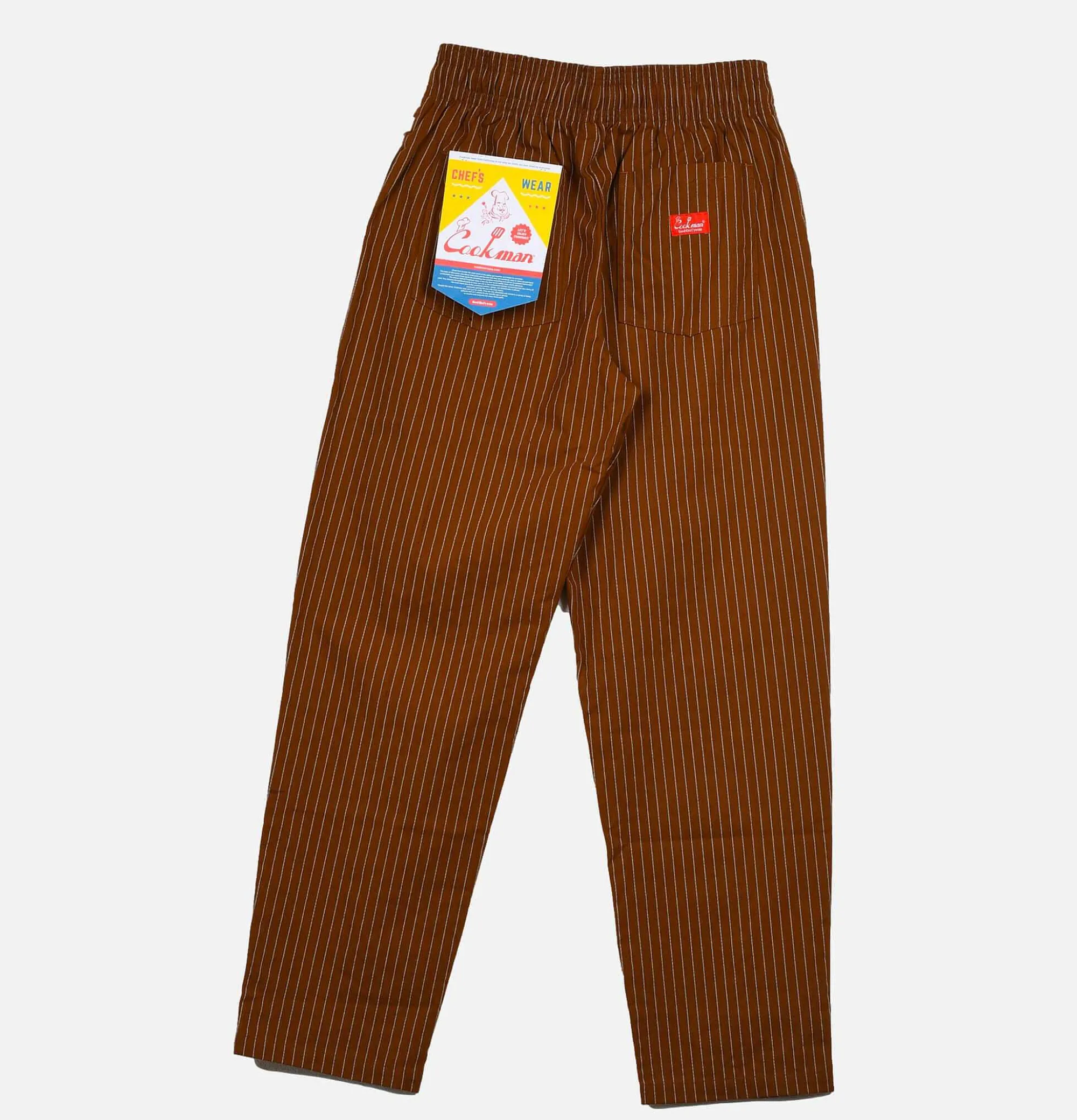 COOKMAN Chef Pant Reflective Strip Brown