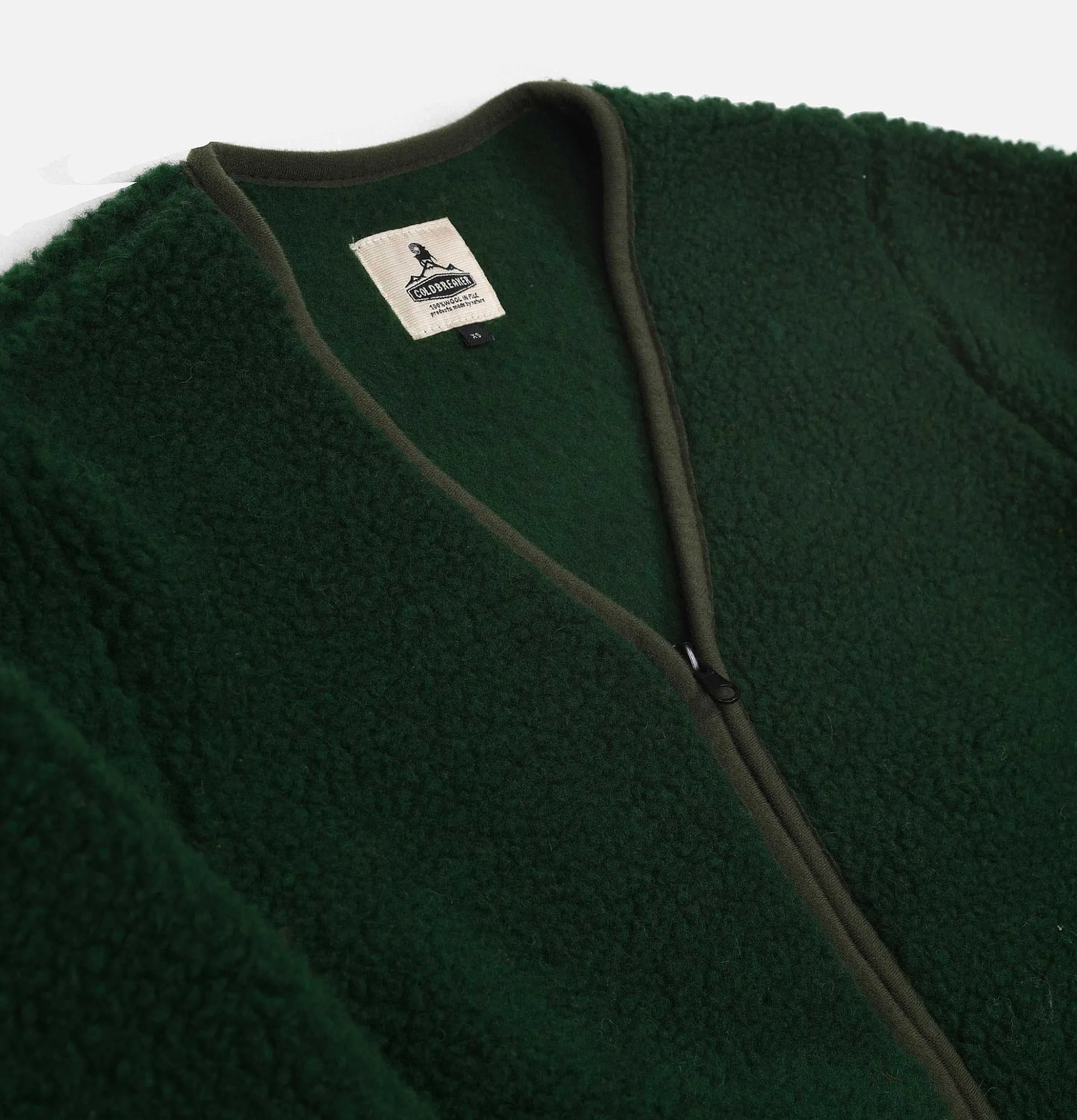 COLDBREAKER Zip Up Vee Cardigan Green
