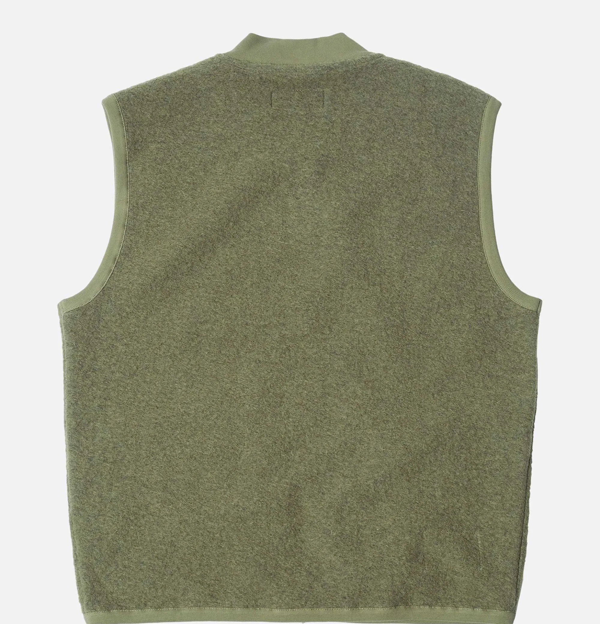 UNIVERSAL WORKS Zip Waistcoat Wool Lovat