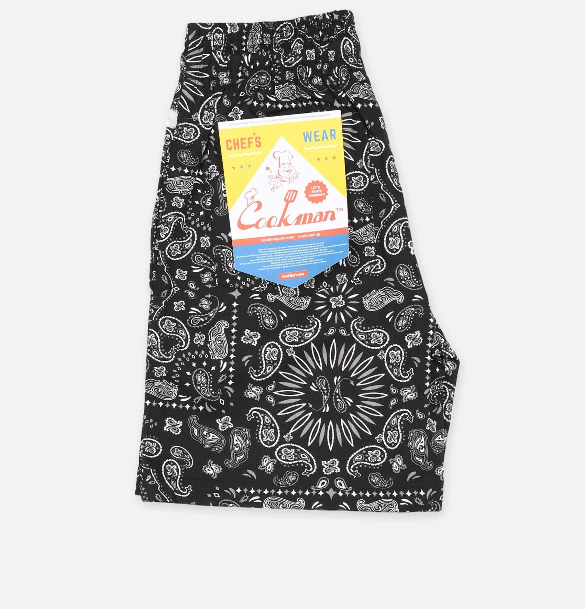 COOKMAN Chef Short Paisley Black