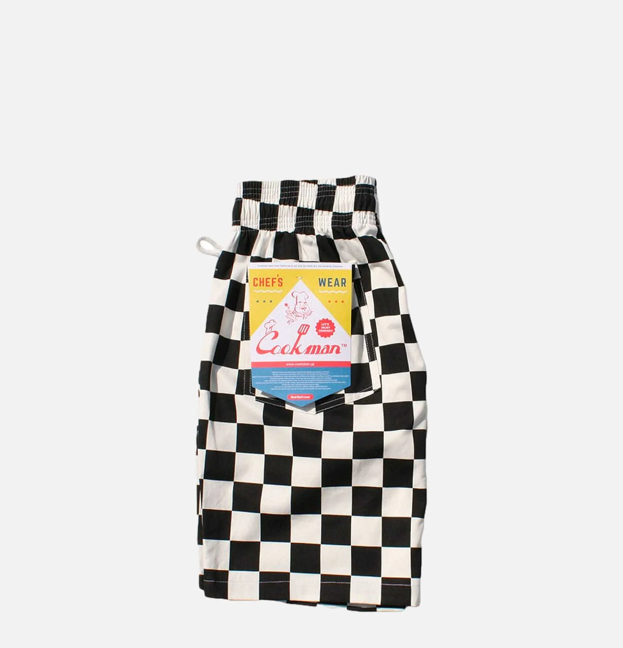 COOKMAN Chef Short Checker Black