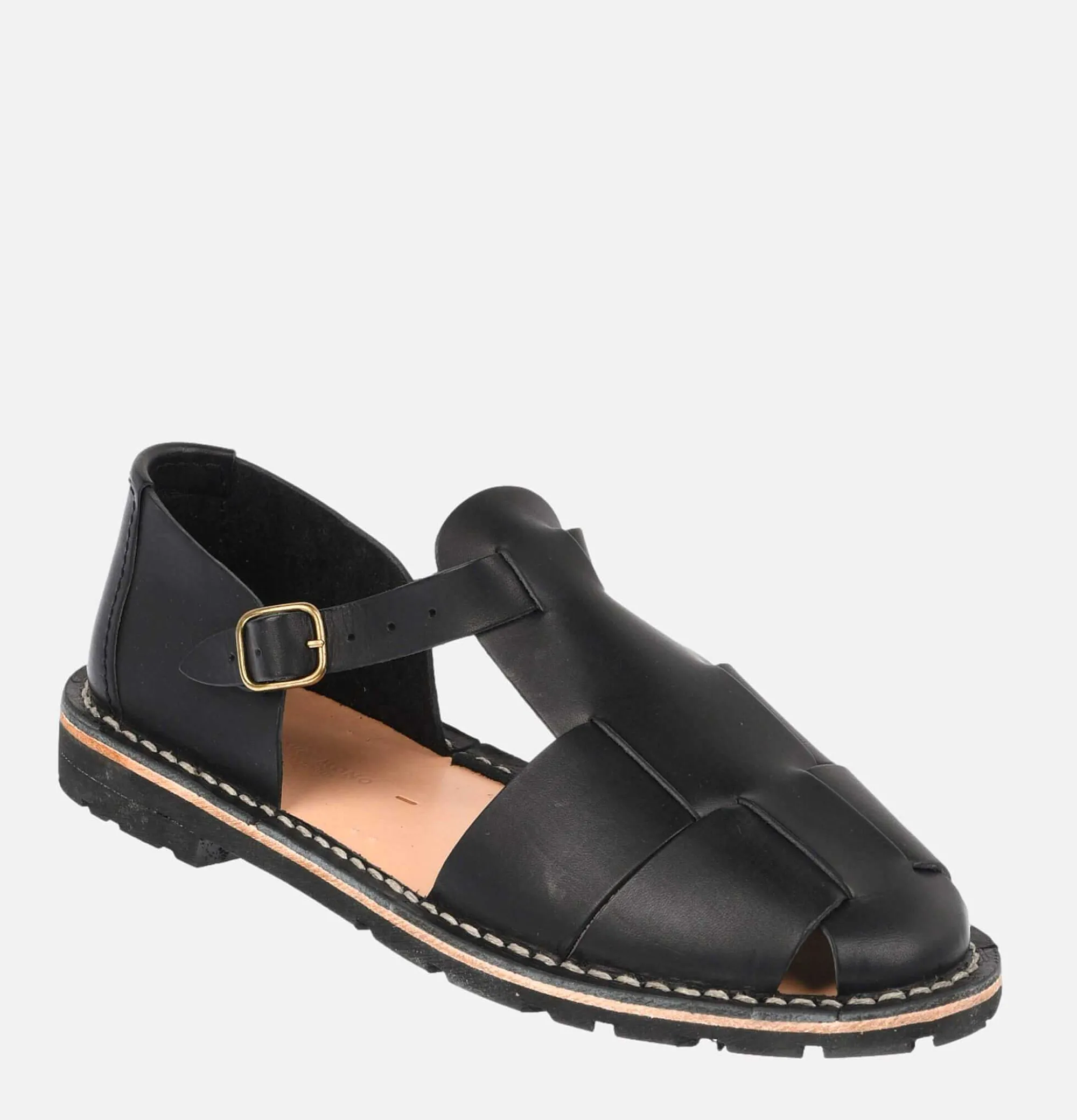 Men STEVE MONO Artisanal Sandal Black