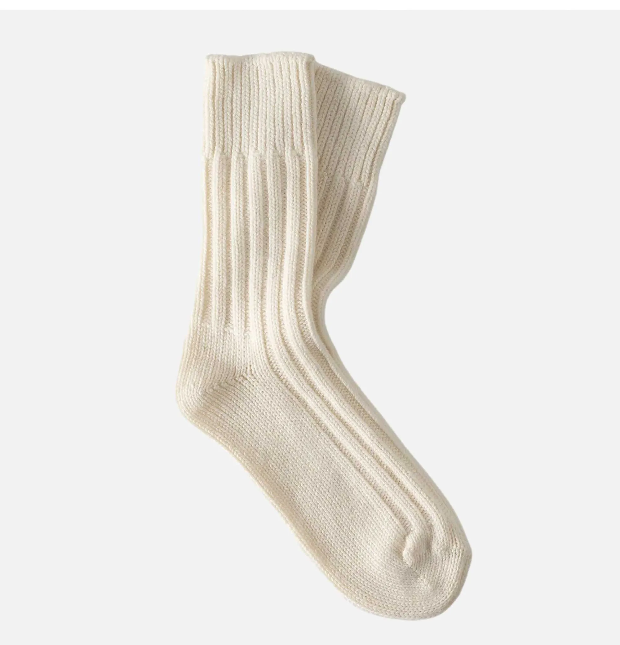 Men THUNDERS LOVE Solid Wool Socks White