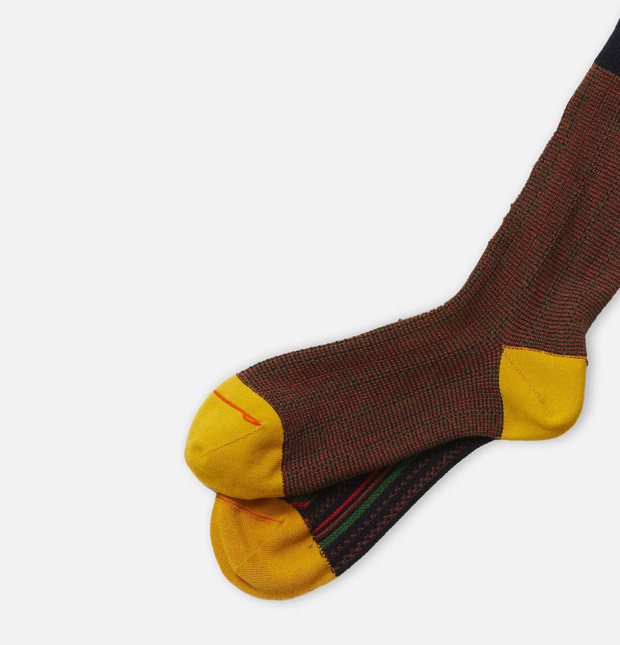 Men ROTOTO Multi Vertical Jaquard Navy Socks