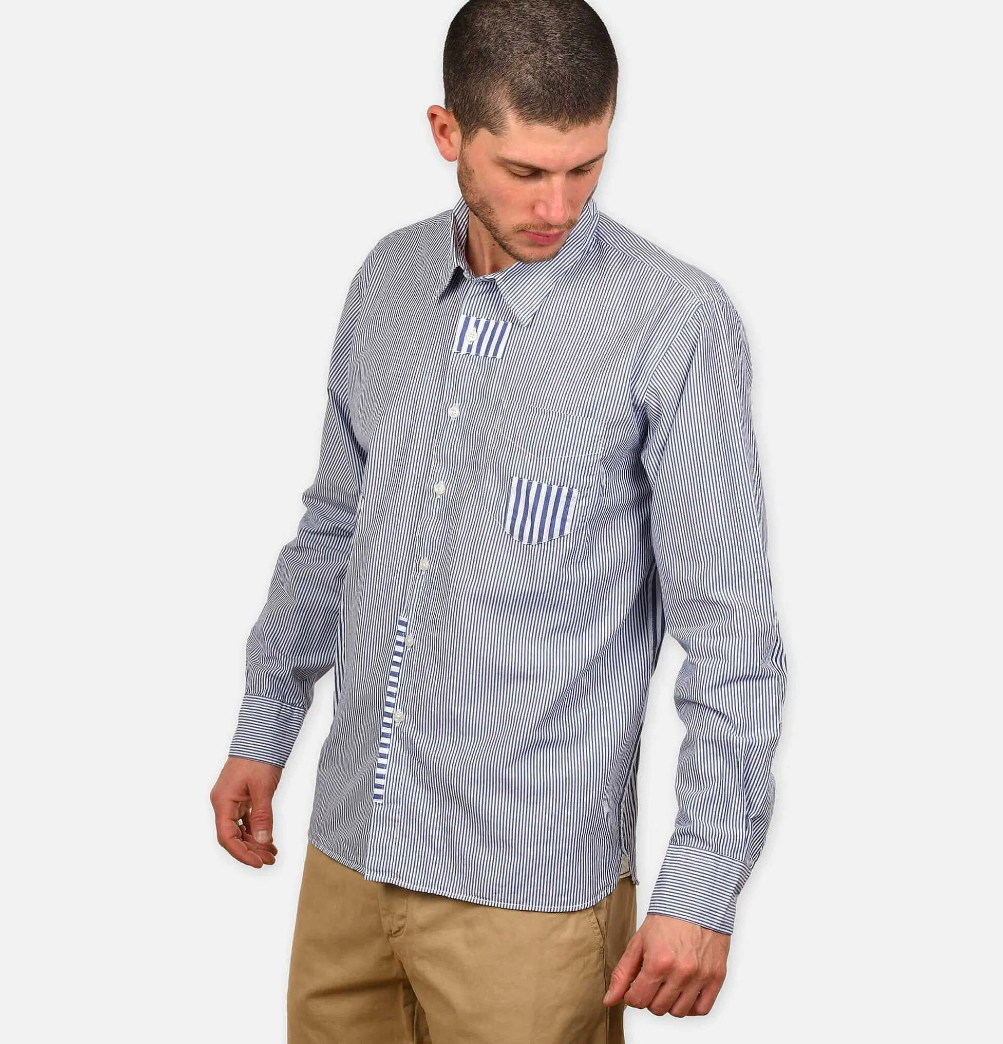 UNIVERSAL WORKS Patched Shirt Navy