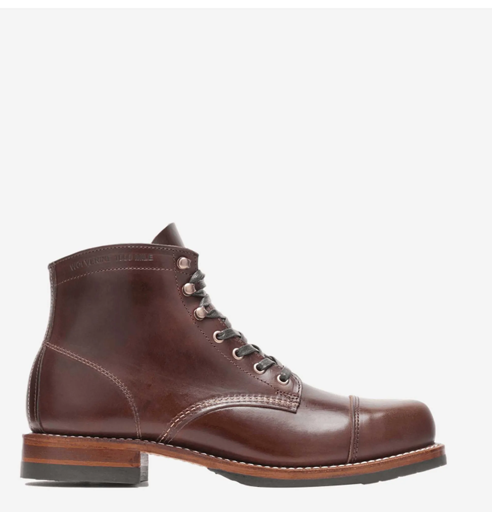 Men WOLVERINE Cap Toe Boots Brown