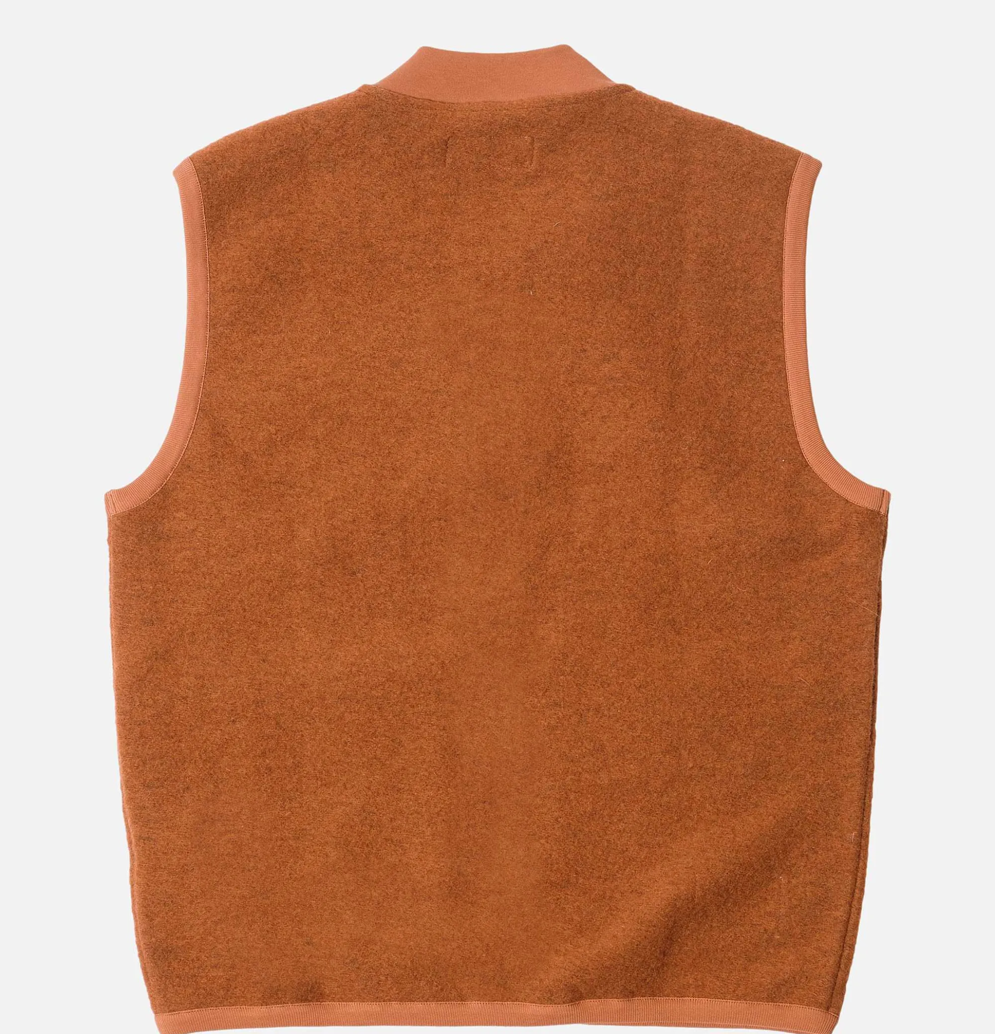 UNIVERSAL WORKS Zip Waistcoat Wool Orange