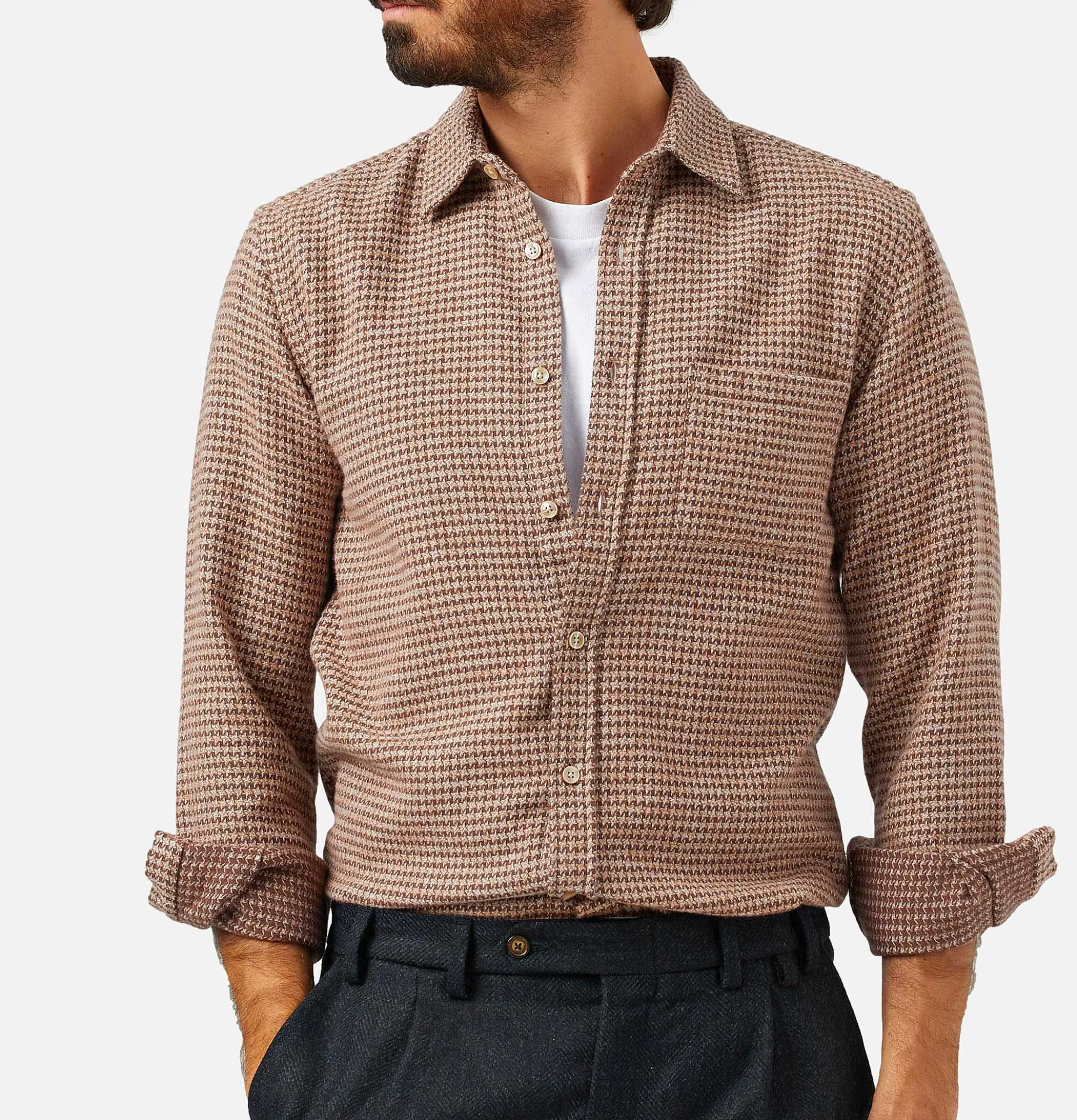 PORTUGUESE FLANNEL Abstract Shirt Brown