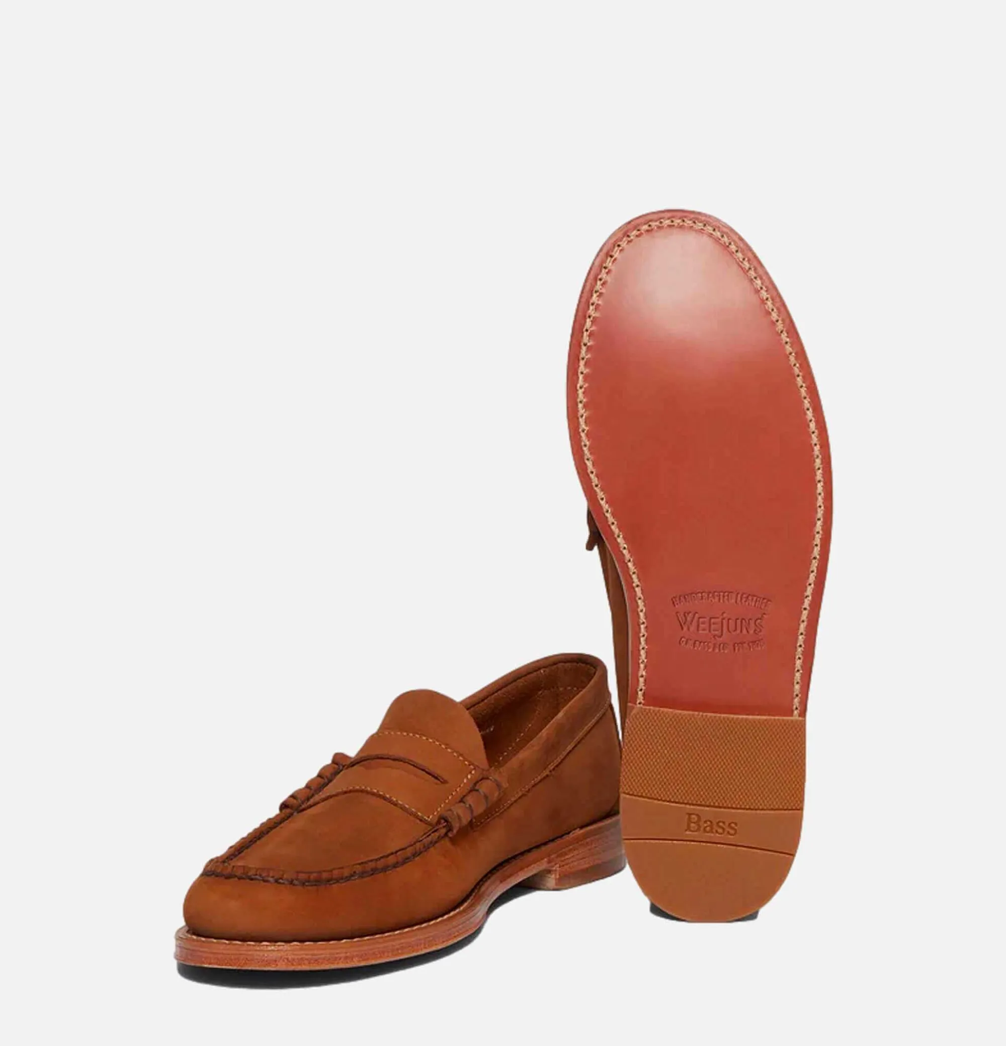Men G.H. BASS Mens Larson Penny Loafers Nubuck Tan