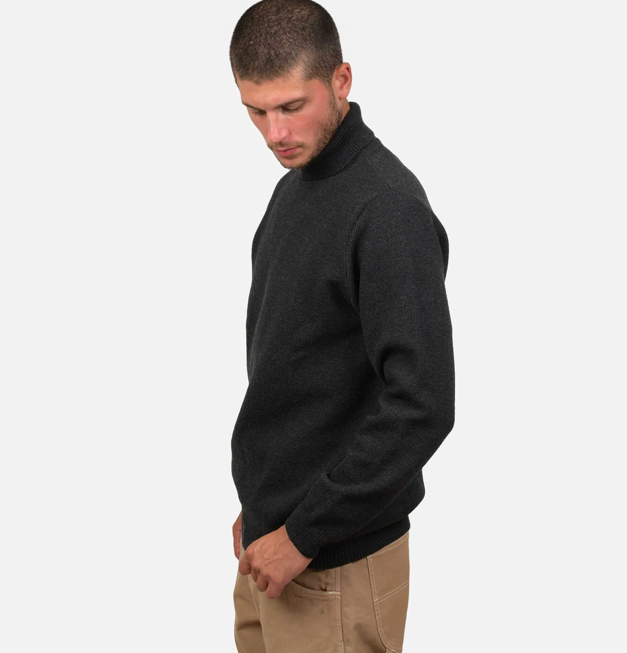 NITTO KNITWEAR Pull Youri Col Roule Charcoal